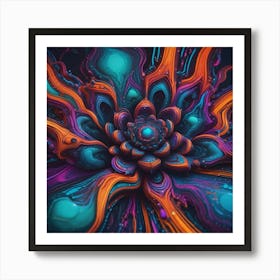 Abstract Flower trippy Art Print