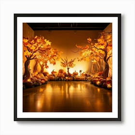 Autumn Themed Generative Light Decor Captures The Essence Of Thanksgiving Manipulations Of Holiday (2) Art Print