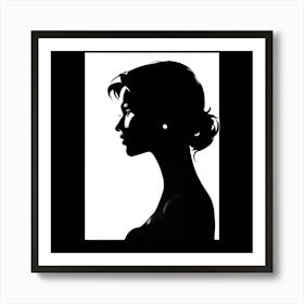 Silhouette Of A Woman, frame of women with black and white theme, best wall art Art Print