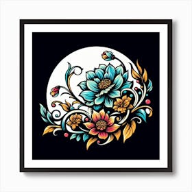 Flower Tattoo Design Art Print