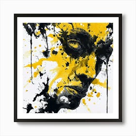 Yellow Splatter Painting Art Print