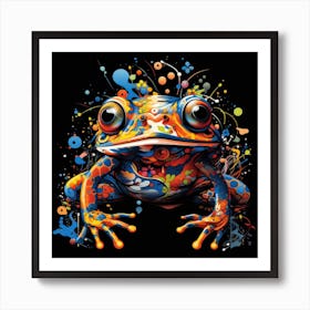 Colorful Frog Splatter 5 Art Print