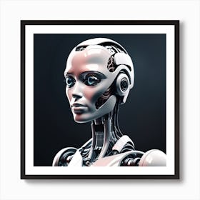 3d Rendering Of A Female Robot Art Print