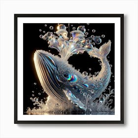 Whale Splashing Water Art Print