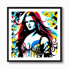 Woman With Long Red Hair Art Print