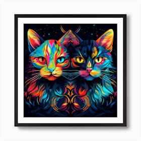 Two Cats Art Print