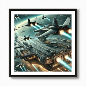 Tempest Class Carrier Launching Fighter Squadron Converted Art Print