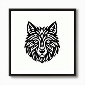 Tribal Wolf Head 2 Art Print