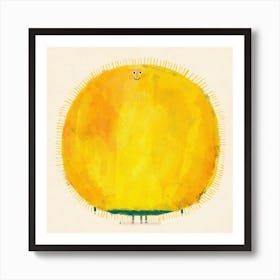 Giant Yellow Sun With Legs Art Print