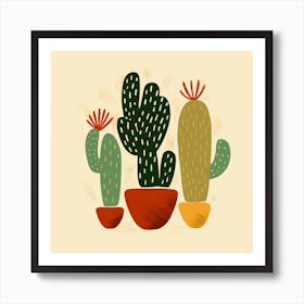 Rizwanakhan Simple Abstract Cactus Non Uniform Shapes Petrol 31 Art Print