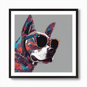 Dog, New Poster For Ray Ban Speed, In The Style Of Psychedelic Figuration, Eiko Ojala, Ian Davenport Art Print