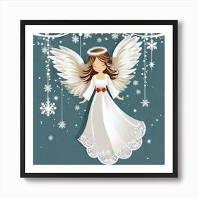 Angel With Snowflakes 1 Art Print