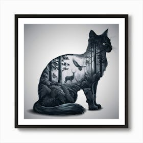 Cat In The Forest 1 Art Print