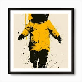 Astronaut Splatter Painting Art Print