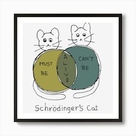 Must Be Alive Schrodinger Cat Funny Scientific Joke Art Print