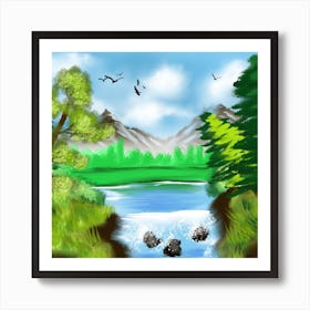 Landscape Painting 7 Art Print