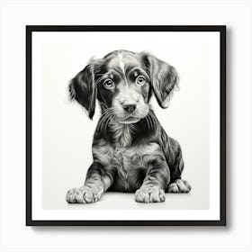 Black And White Puppy Art Print