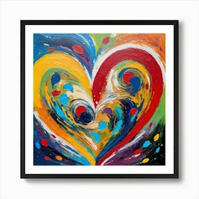 Abstract Heart Of Love Art Print