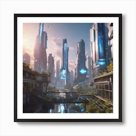 Futuristic Cityscape 178 Art Print