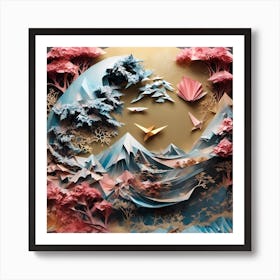 Moon and sun nature  Art Print