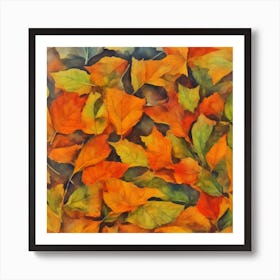 Dry Autumn Leaves Art Print