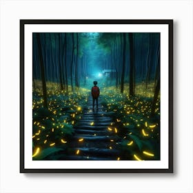 Glow-worms In The Forest Art Print