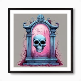 Skull In The Window Art Print