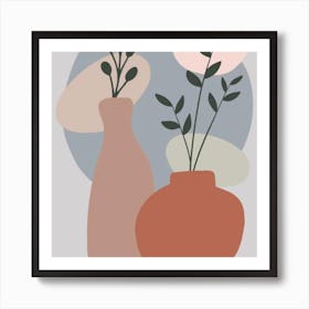 Vases With Plants Art Print