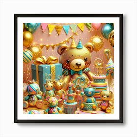 Golden Birthday Party Vibes 1 Art Print