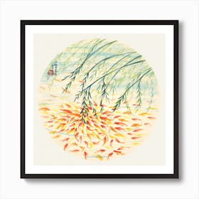 Koi Fish 1 Square Art Print