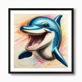 Dolphin Drawing 11 Art Print