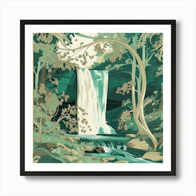 Waterfall In The Forest 2 Art Print