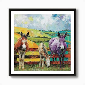 Kitsch Donkey Patchwork Collage 2 Art Print