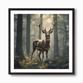 Deer In The Forest 223 Art Print