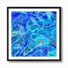 Abstract Blue And Green Swirls Art Print