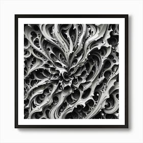 Black and White Abstract Art 431 Art Print