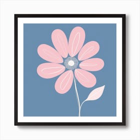 A White And Pink Flower In Minimalist Style Square Composition 320 Art Print