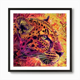 Psychedelic Leopard 1 Art Print