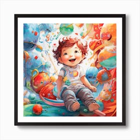 Child In A Colorful World Art Print