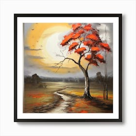 Sunset Tree Art Print