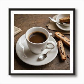 Italian Espresso Create An Image Of A Perfectly Brewed Italian Espresso In A Small Porcelain Cup Wit 2187191441 Art Print