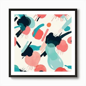 Abstract Modernist Colorful Blots 4 Art Print 3 Art Print