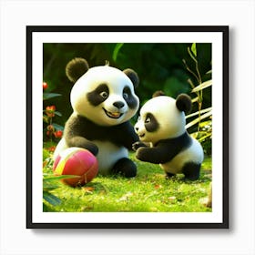 Panda Bears Art Print