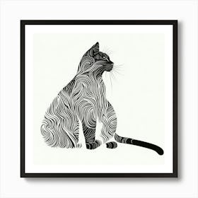 Cat In Black And White Art Print