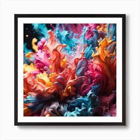 Colorful Paint Splash 1 Art Print