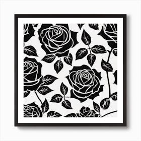 Black Roses Art Print