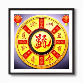 Chinese Zodiac Wheel 2 Art Print