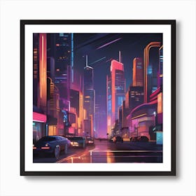 Futuristic City 25 Art Print