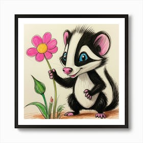 Badger Drawing Art Print