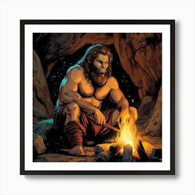 Prehistoric Caveman Art Print